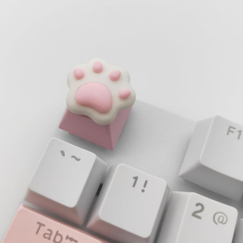 Elacgap Personalized Cute Pink Keycap Handmade OEM Profile DIY Custom Keycap for Mechanical Keyboard MX Switch (Cat Paw) - Image 1